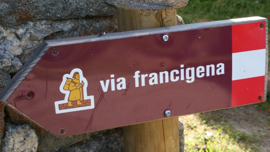 Via francigena, cartello, segnaletica