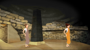 TuoMuseo, Beyond our Lives - Screenshot dal videogioco interno di una tomba di Volterra